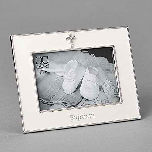 Roman 6-inch Baptism Picture Frame with Cross, 4-inch x 6-inch