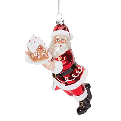 Melrose 86563 Santa with Gingerbread, 6.5-inch Height, Glass