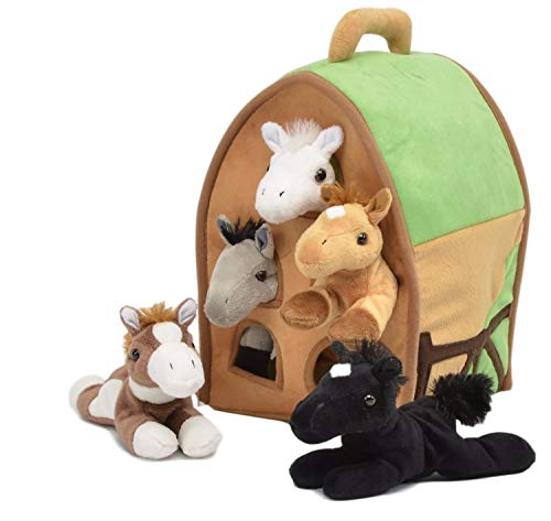 Unipak Plush Farm House Carrying Case with 5 Horses