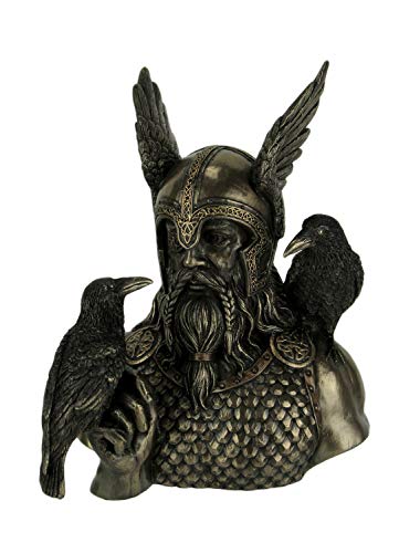 Unicorn Studio Veronese Odin Norse God with Ravens Statue Sculpture Figurine