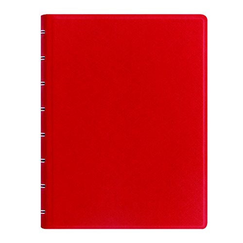 Rediform FILOFAX Refillable Saffiano Notebook, A5 (8.25" x 5") Poppy - 112 Cream moveable pages - Index, pocket and page marker (B115033U)