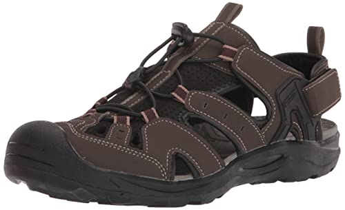 Northside USA Men's Burke Closed Toe Sport Sandal Fisherman, Dark Brown-201, 13