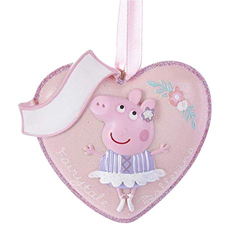 Kurt Adler Fairytale Ballerina Peppa Pig Heart Resin Ornament