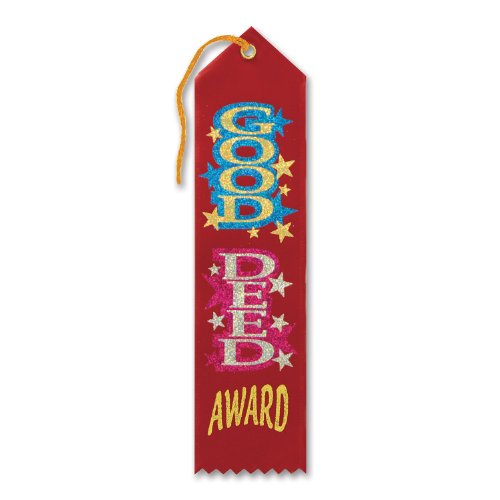 Beistle Good Deed Ribbon Award, Multicolor - 1pc