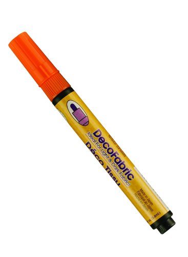 Uchida 222-C-7 Marvy Deco Fabric Fine Point Tip Fabric Marker, Orange
