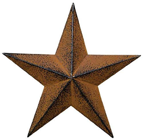 CWI Gifts Barn Star Wall Decor, 18-Inch, Rust/Black