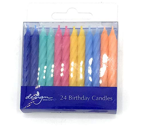 Design Design INC Brights Twist Birthday Candles, 24 CT