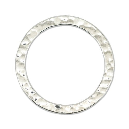 PA Distribution Artistic Wire Beadalon Solid Ring 27mm Textured Silver, Plated, 5-Piece