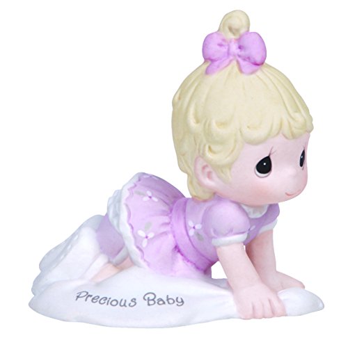 Precious Moments, Baby Gifts, "Growing In Grace, Precious Baby", Bisque Porcelain Figurine, Blonde Girl, 