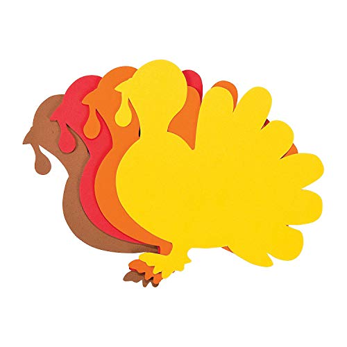 Fun Express Jumbo Foam Turkey Shape - Set of 24 - Thanksgiving Crafts for Kids