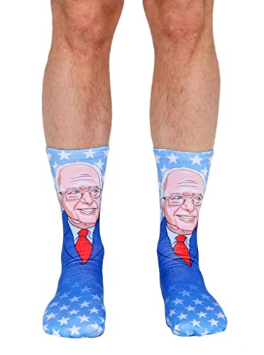 Living Royal - People Crew socks - 1 Pair (Bernie Sanders) Fun Designs 3D Print, Colorful and Durable - One Size Fit the Most - Proudly made in the USA