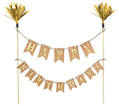 Amscan 100032 Gold Birthday Cake Pick | Birthday Candle | Party Supply | 1 piece