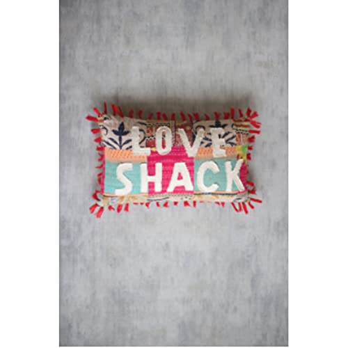 KALALOU NRV2142 Love Shack Kantha Pillow