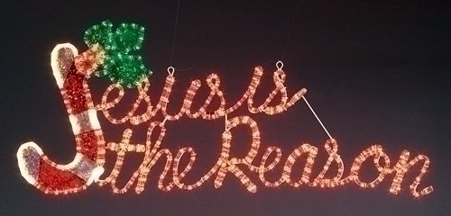 Roman 'Jesus is The Reason' Decorative Light Motif