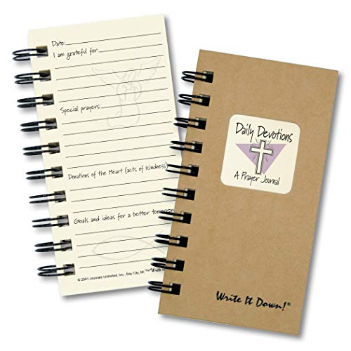 Journals Unlimited 1 X Daily Devotions, A Prayer Journal - MINI Kraft Hard Cover (prompts on every page, recycled paper, read more...)