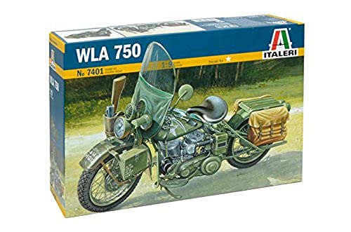MRC Italeri Harley Davidson WLA 750 WWII Military Motorcycle 1:9 Scale - Plastic Model Kit 7401