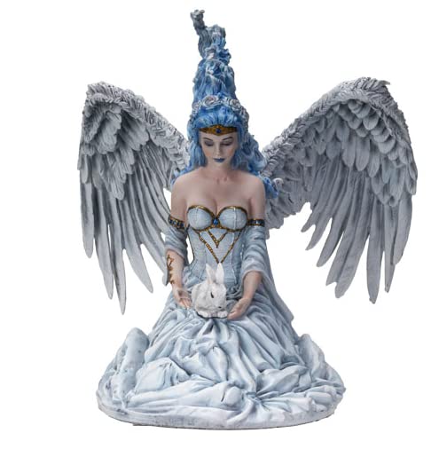 Pacific Trading Giftware Spirit of Winter Angel Fairy Kneeling in Pale Blue Snow Gown Statue 11‚Äù Tall