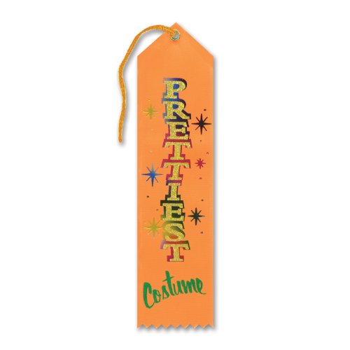 Beistle Prettiest Costume Fabric Award Ribbon, 2" x 8"