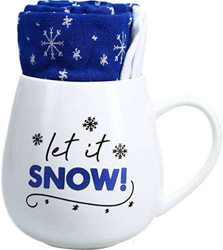 Pavilion - Let It Snow - Snowflake Socks & Coffee Cup Mug Gift Set