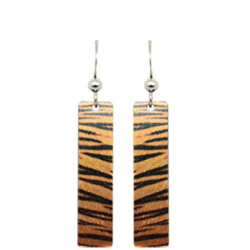 Tiger Stripes earrings, hypoallergenic French hook sterling silver ear wires, made in the USA by d&