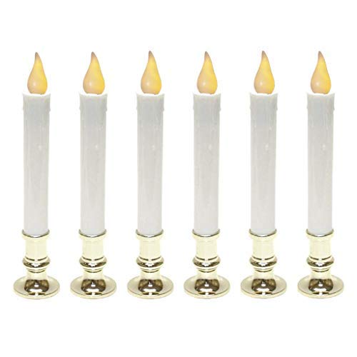 Gerson 9 inch battery operated candolier candle lamp with timer 6 pack