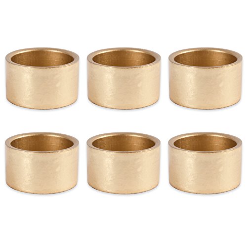 DII Design Basic Napkin Ring Collection Decorative, Gold, One Size, 6 Count