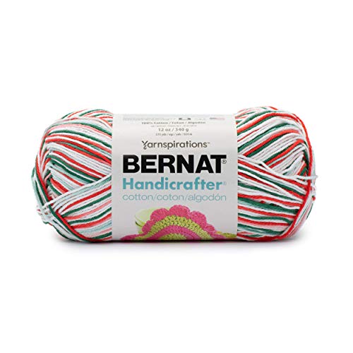 Spinrite Yarns (CA) Bernat Handicrafter Cotton Yarn, Gauge 4 Medium Worsted, Mistletoe Ombre