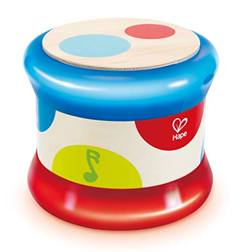 Hape Baby Drum | Colorful Rolling Drum Musical Instrument Toy for Toddlers, Rhythm & Sound Learning, Battery Powered