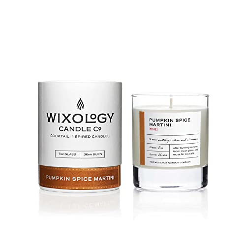 Wixology Candle Pumpkin Spice Martini, 7-Ounce Glass