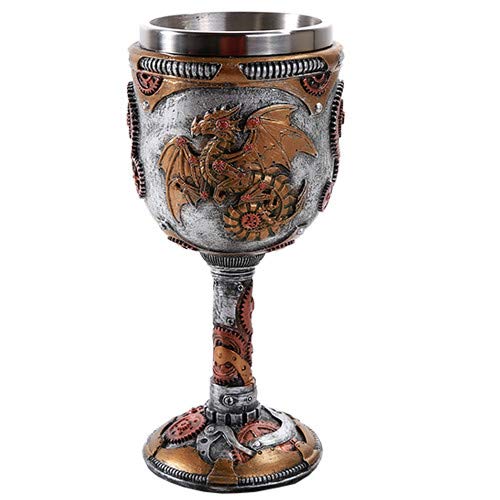 Pacific Trading Giftware Steampunk Mechanical Gearwork Dragon Wine Goblet Decor Gift