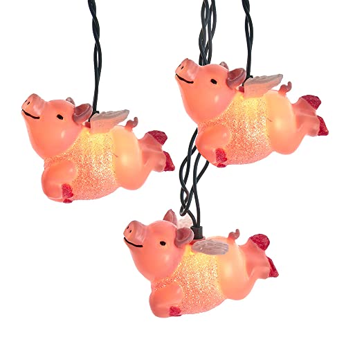 Kurt Adler Adler UL 10 Flying Pig Light Set, 144-Inches, Pink