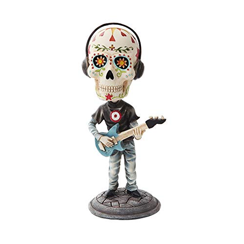 Pacific Trading 7 Inch Day of The Dead Bobblehead Electric Bass Player Figurine