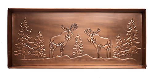 Larry Traverso Moose Pattern Metal Boot, 30 x 13 inches, Antique Copper Finish