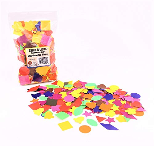 Hygloss Products Stick-A-Licks for Arts & Crafts-Classroom Activities-Fun for Kids-Multi-Mix Shapes-Sizes from 1‚Äù to 1.75‚Äù -Economy Pack- Pcs, Bright Assorted Colors