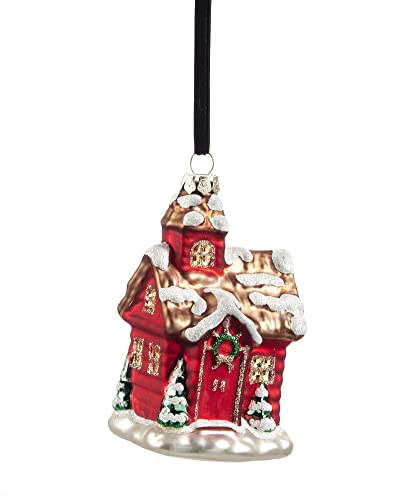 Giftcraft 681687 Christmas Church Ornament, 4.75 inch, Glass