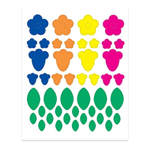 Hygloss Stickers Collection - Floral Shapes - for Arts & Crafts, Scrapbooking, Activity Books & Planners - Bright Colors - 3 Sheets