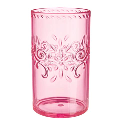 Amscan Floral Highball Pink Plastic Party Tumbler - 18 oz. | 1 Pc.