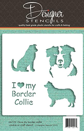 I Love My Border Collie Cookie and Craft Stencil CM122 by Designer Stencils
