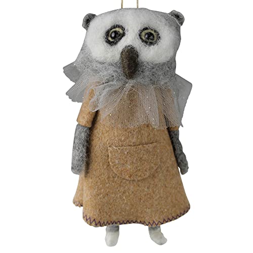 HomArt Owl in Coat Ornament, 5-inch Height, Felt