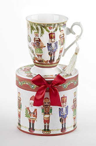 Delton 8148-9 Nutcracker Porcelain Tall Mug in Box, 5-inch Height