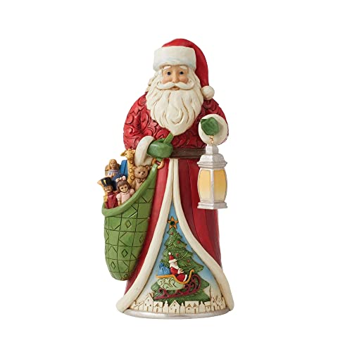 Enesco Jim Shore Heartwood Creek Worldwide Event Santa with Bag Figurine, 9.65 Inch, Multicolor