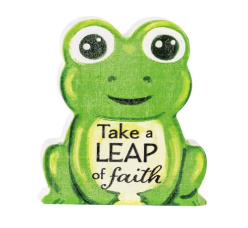 Ganz Block Talk - Take a leap of faith, Pine Wood, 2.50 Inches Width, 1 Inch Depth, Multicolor