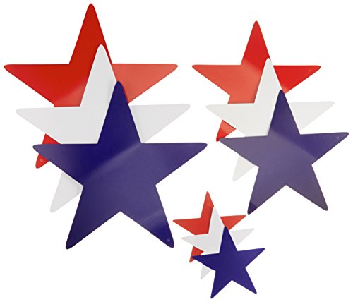 Beistle Cutouts, Assorted Sizes, Red/White/Blue