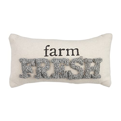 Mud Pie Fresh, Mini Farm Hook Pillow, 12" x 6"