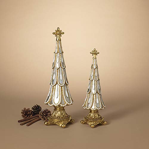 Gerson 2601580 Set of 2 Resin Decorative Trees 15.5" H