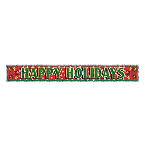 Beistle Metallic Happy Holidays Fringe Banner Party Accessory (1 count)