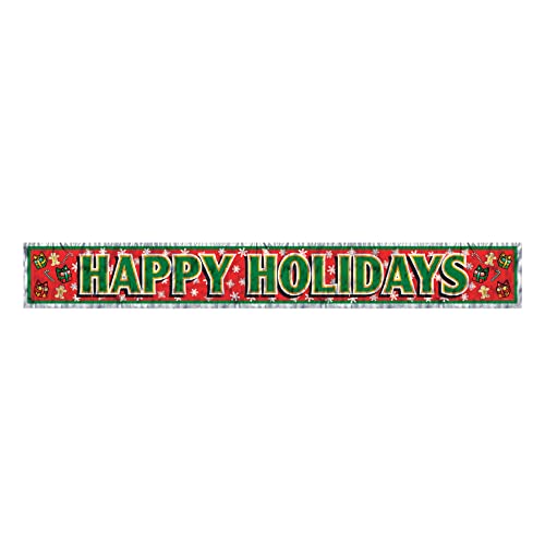 Beistle Metallic Happy Holidays Fringe Banner Party Accessory (1 count)