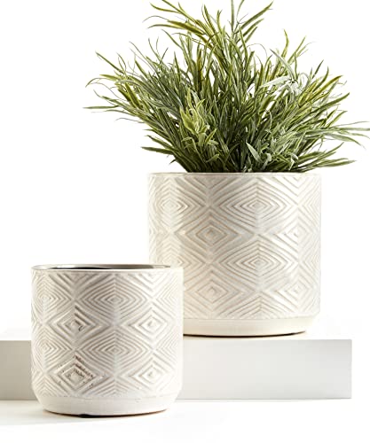 Giftcraft 717749 Nordic Summer Textured Planters, Set of 2