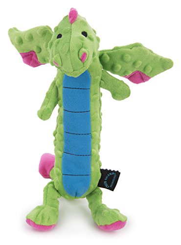 Worldwise GoDog Skinny Dragons Green Large Toy with Chew Guard