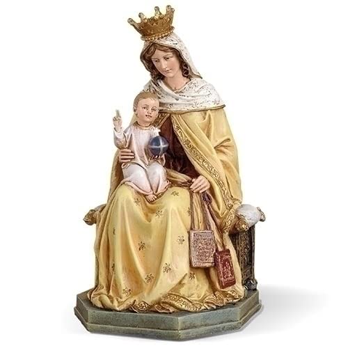 Roman Our Lady of Mt. Carmel with Child 8 Inch Resin Stone Tabletop Statue Figurine